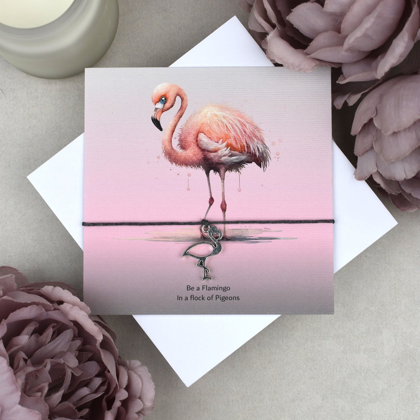 CLEARANCE - Be A Flamingo in a Flock of Pigeons Wish Bracelet