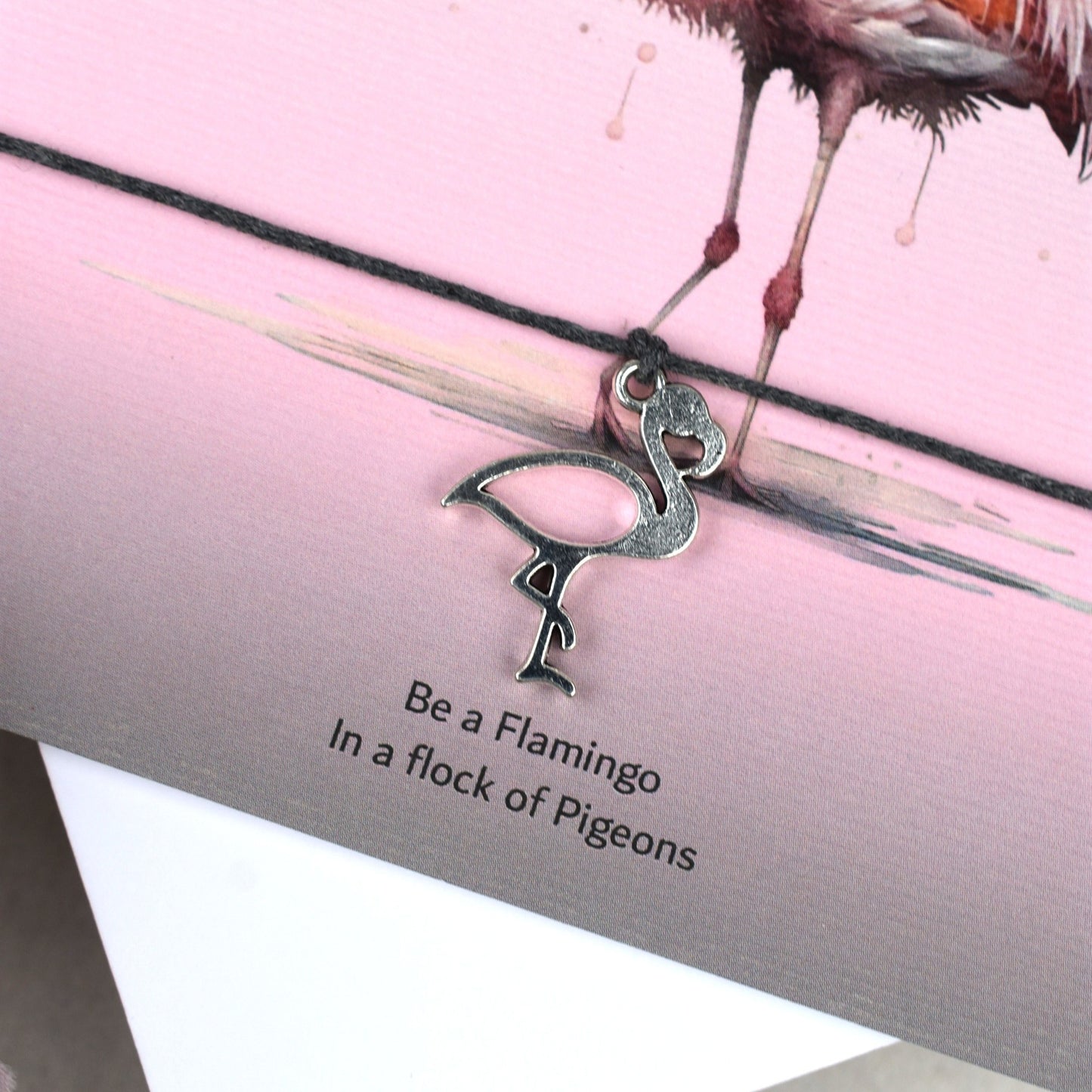 CLEARANCE - Be A Flamingo in a Flock of Pigeons Wish Bracelet