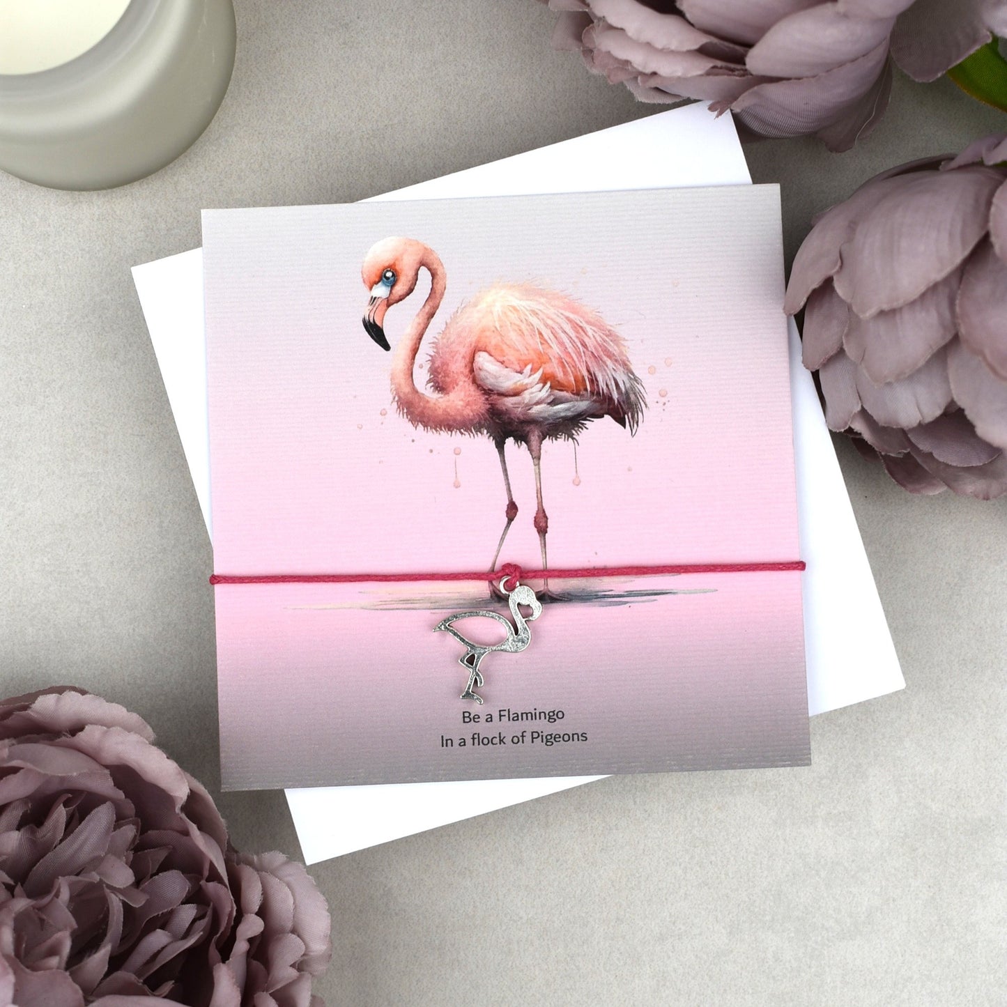 CLEARANCE - Be A Flamingo in a Flock of Pigeons Wish Bracelet