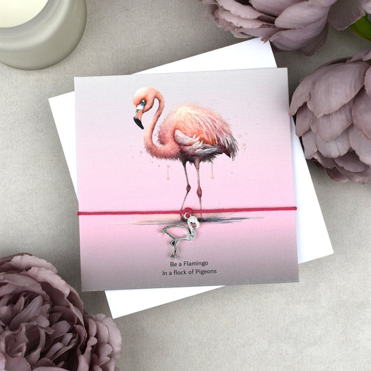 CLEARANCE - Be A Flamingo in a Flock of Pigeons Wish Bracelet
