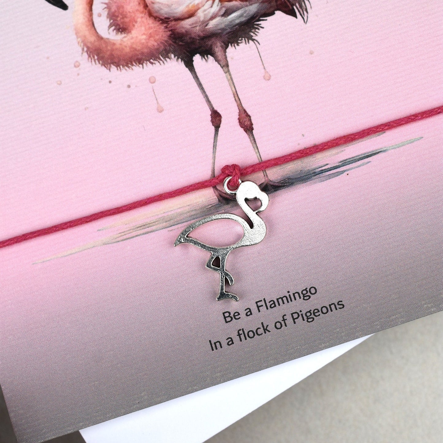 CLEARANCE - Be A Flamingo in a Flock of Pigeons Wish Bracelet