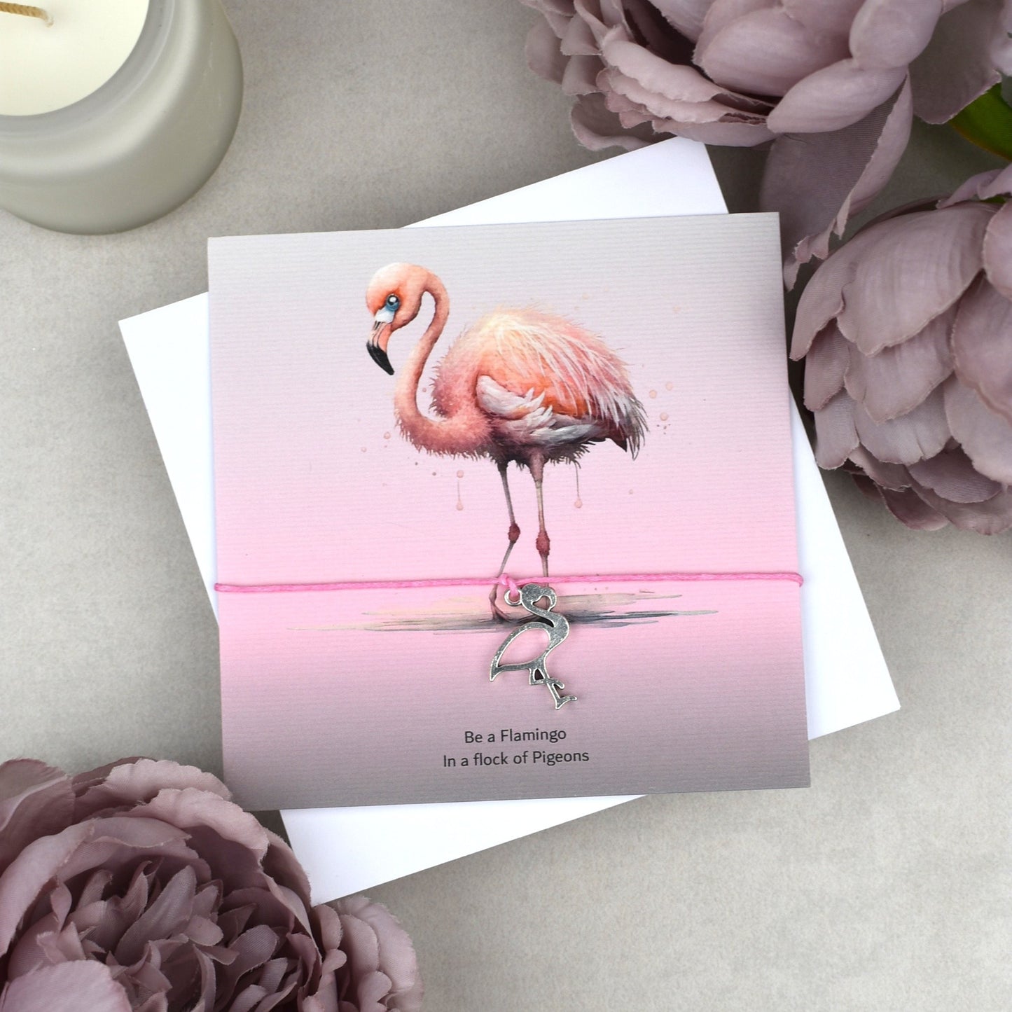CLEARANCE - Be A Flamingo in a Flock of Pigeons Wish Bracelet