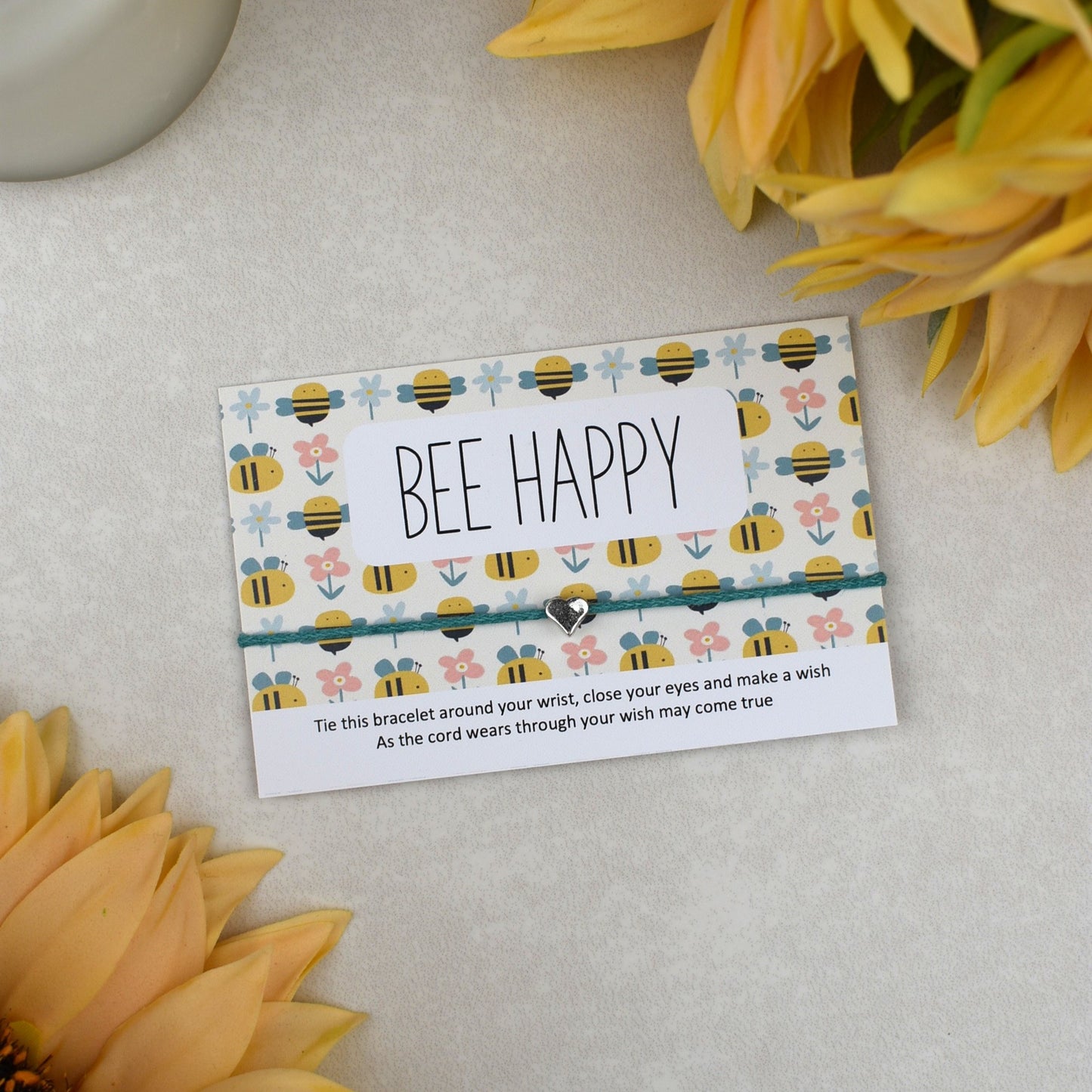 CLEARANCE - Bee Happy Wish Bracelet | Heart Charm