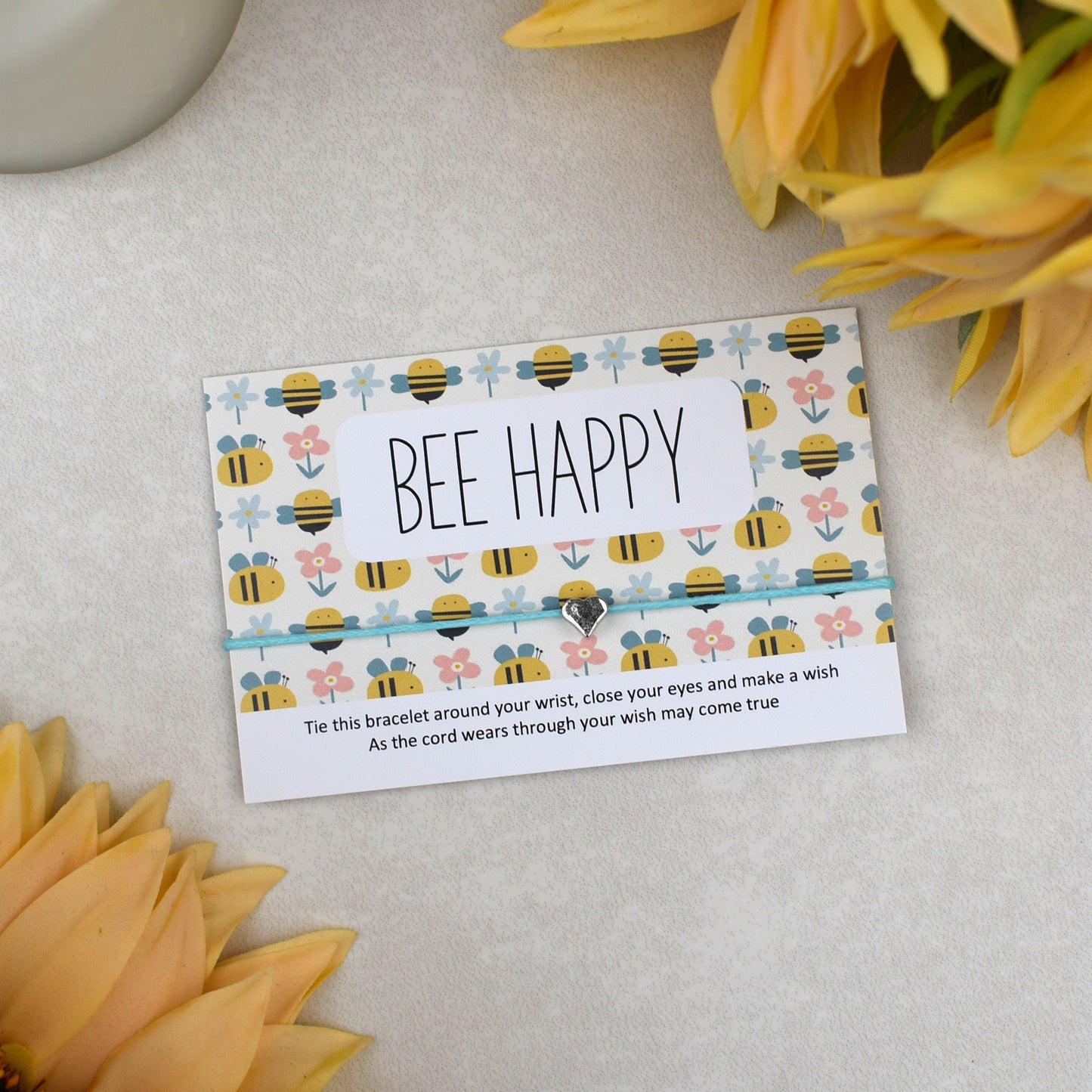 CLEARANCE - Bee Happy Wish Bracelet | Heart Charm
