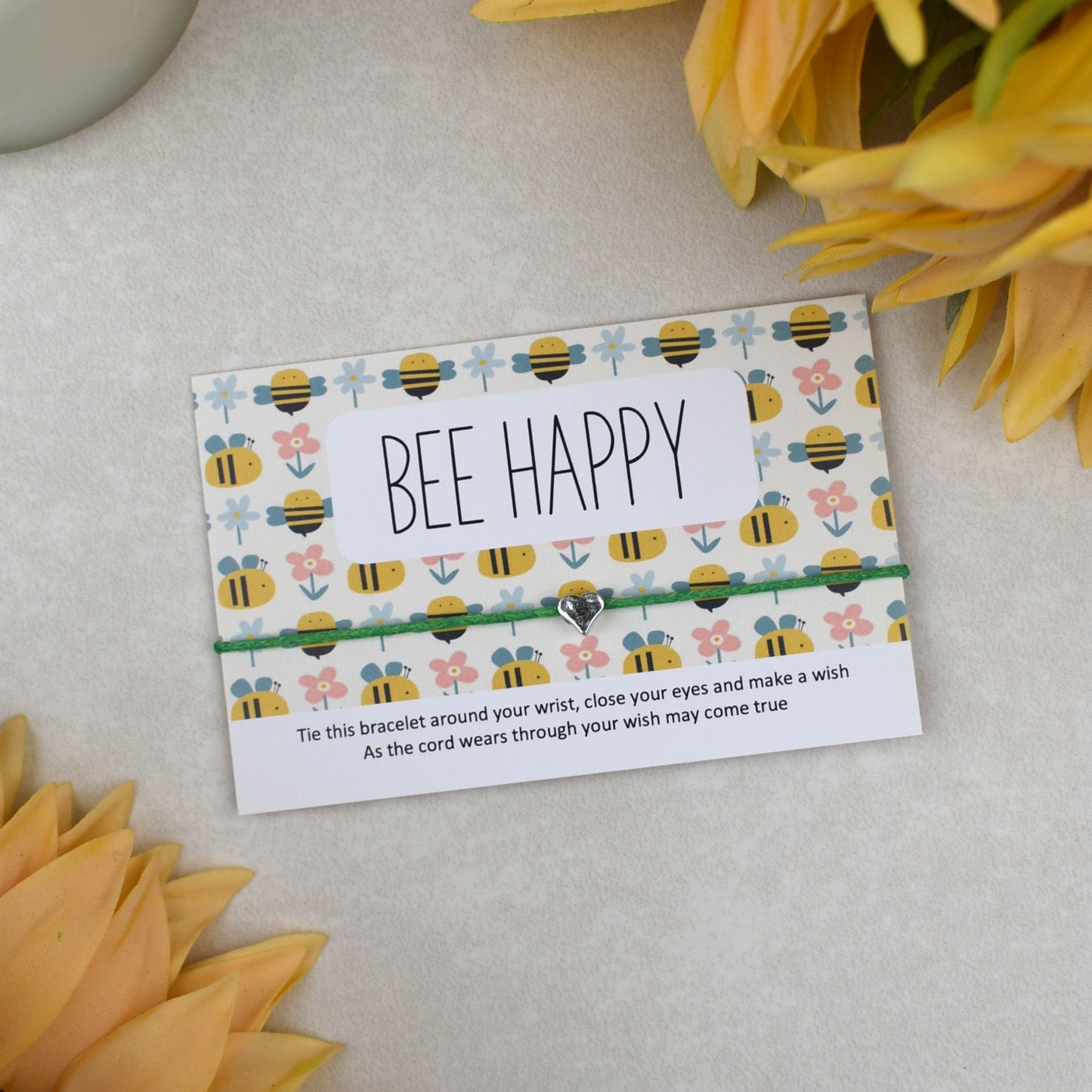 CLEARANCE - Bee Happy Wish Bracelet | Heart Charm