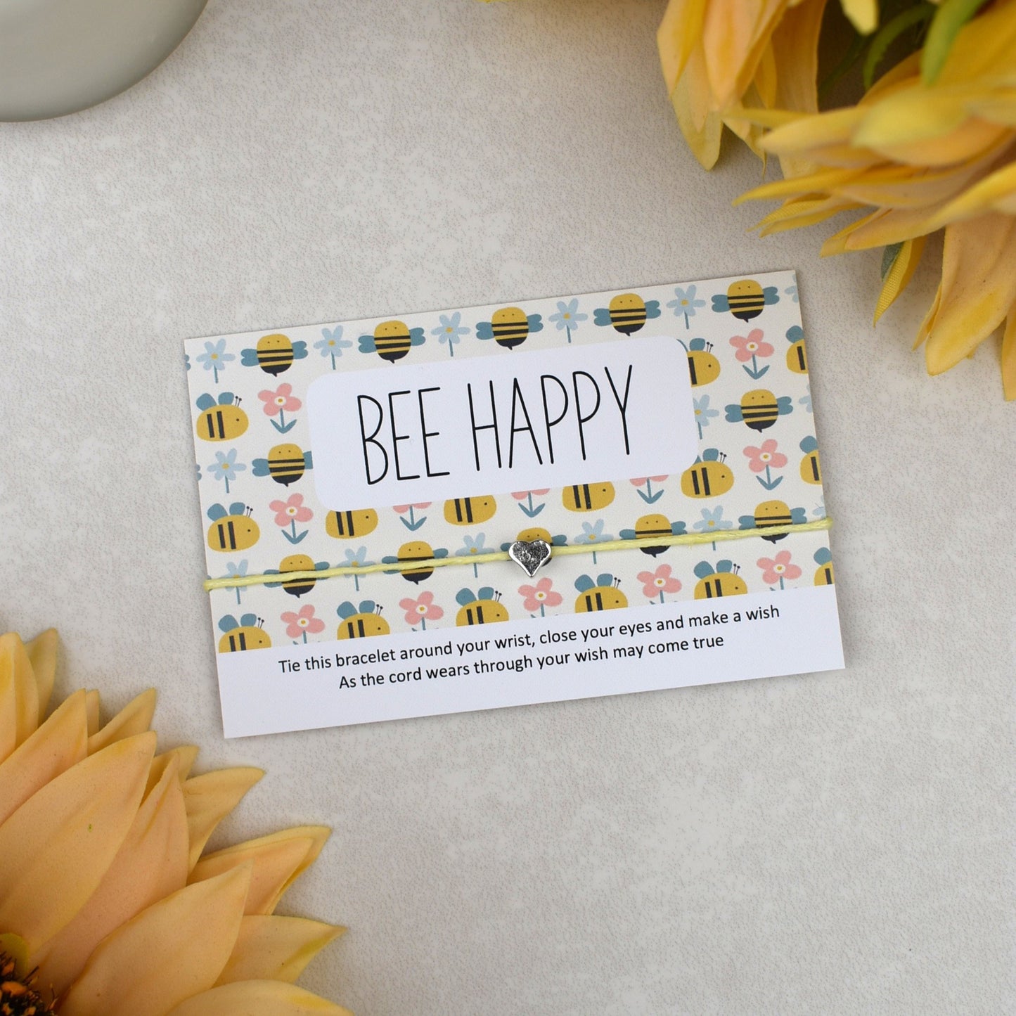 CLEARANCE - Bee Happy Wish Bracelet | Heart Charm