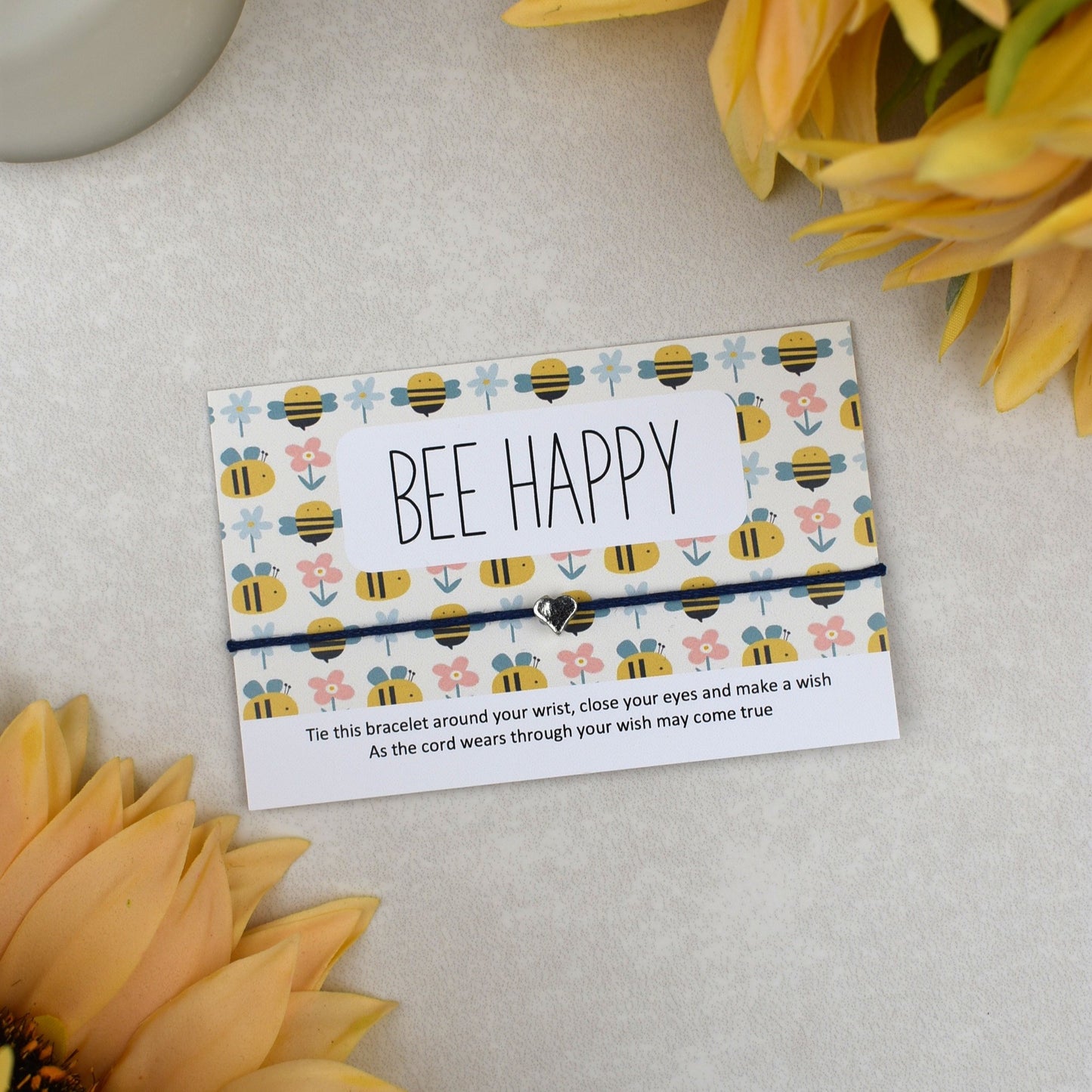 CLEARANCE - Bee Happy Wish Bracelet | Heart Charm