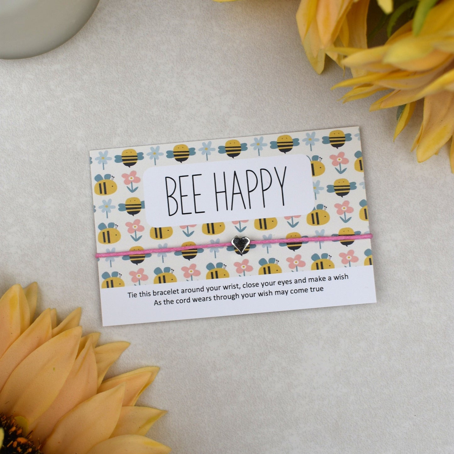 CLEARANCE - Bee Happy Wish Bracelet | Heart Charm