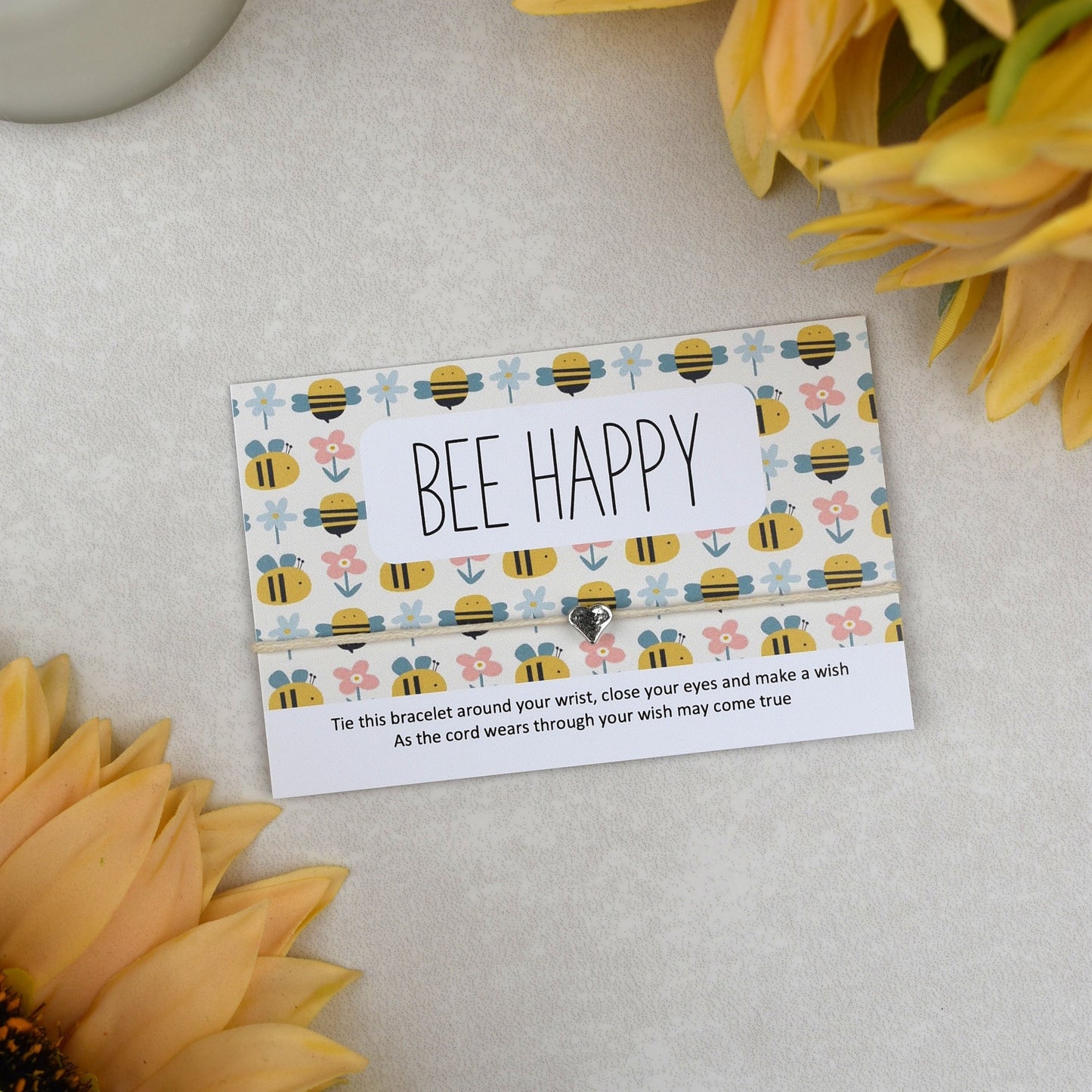CLEARANCE - Bee Happy Wish Bracelet | Heart Charm
