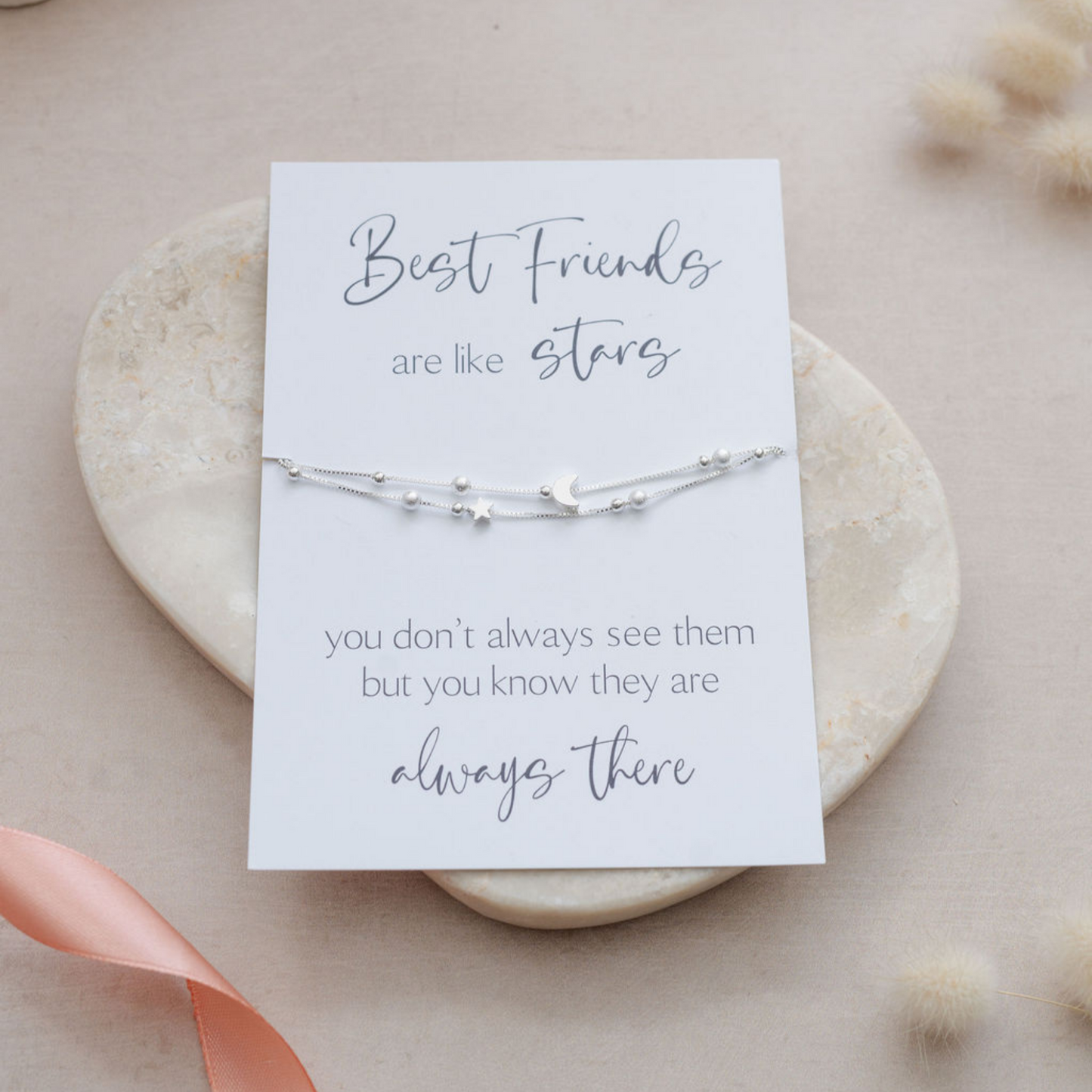 Best Friends Are Like Stars Bracelet - Star & Moon Charms