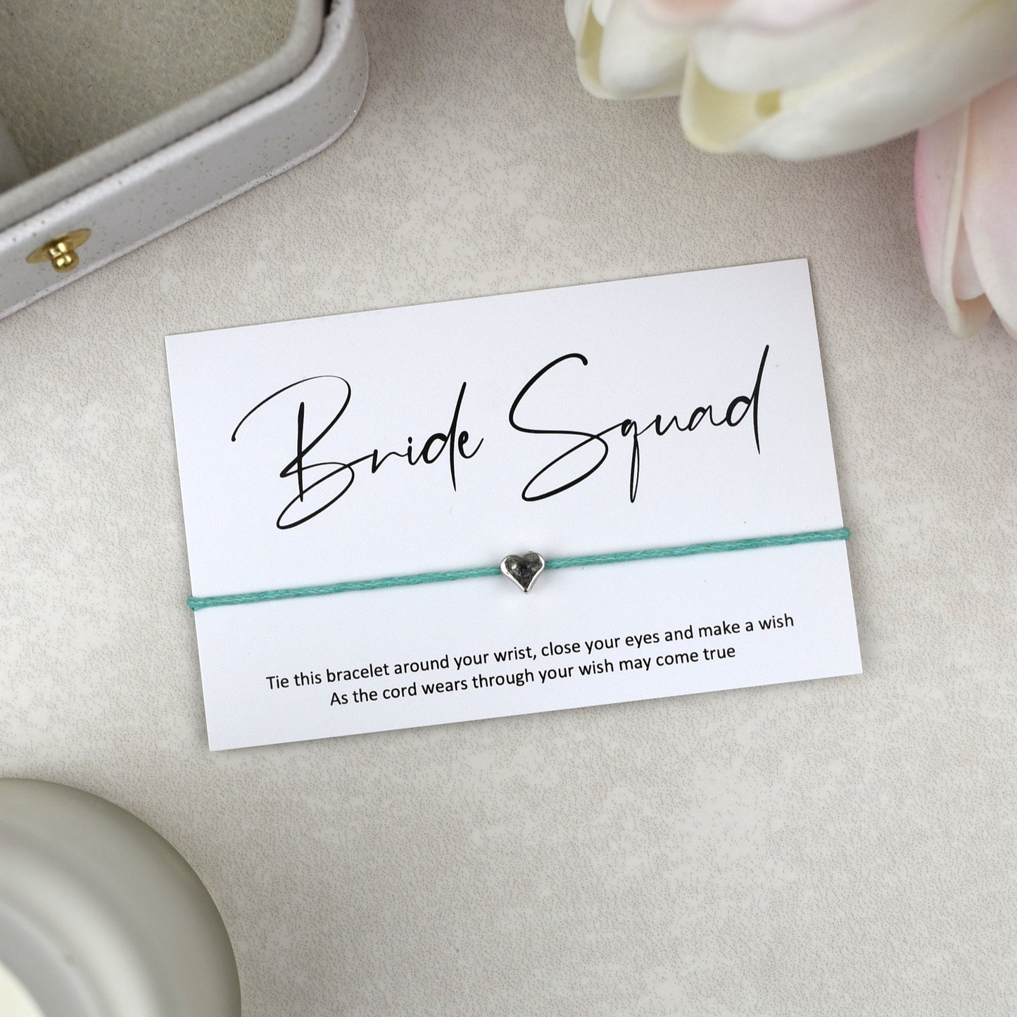 CLEARANCE - Bride Squad Wish Bracelet | Heart Charm