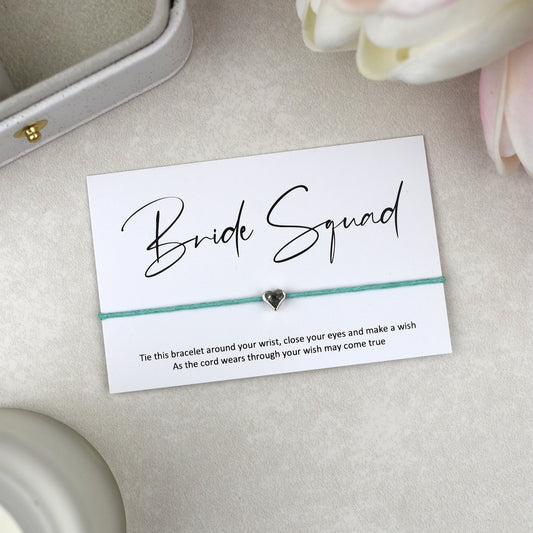 CLEARANCE - Bride Squad Wish Bracelet | Heart Charm