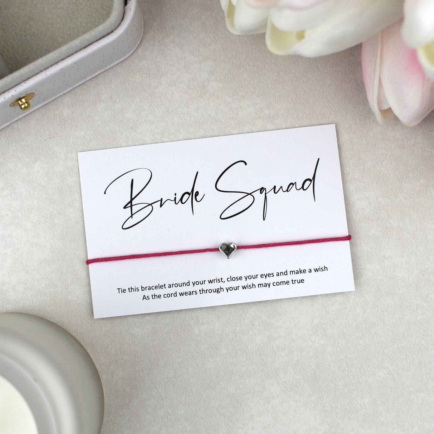 CLEARANCE - Bride Squad Wish Bracelet | Heart Charm