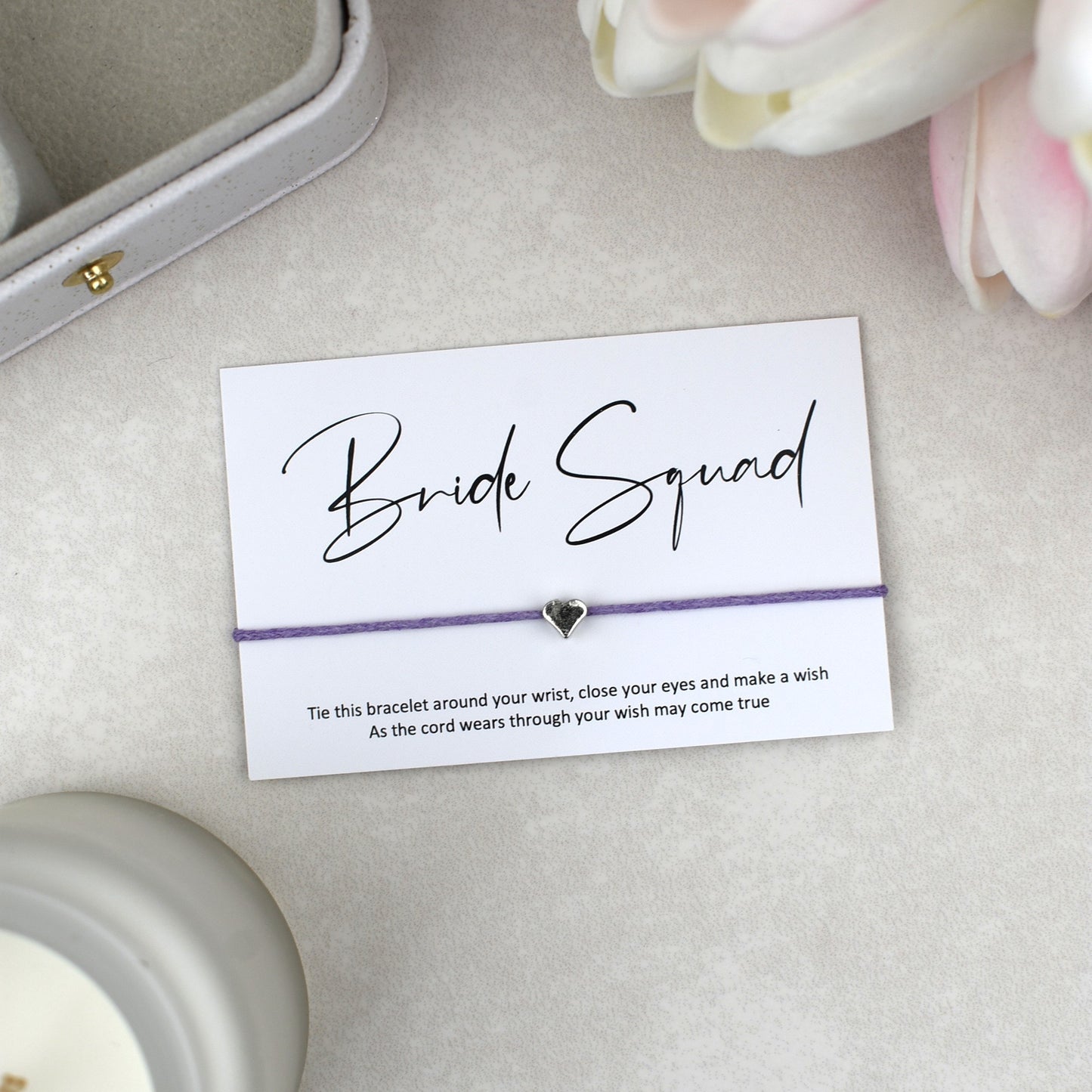 CLEARANCE - Bride Squad Wish Bracelet | Heart Charm