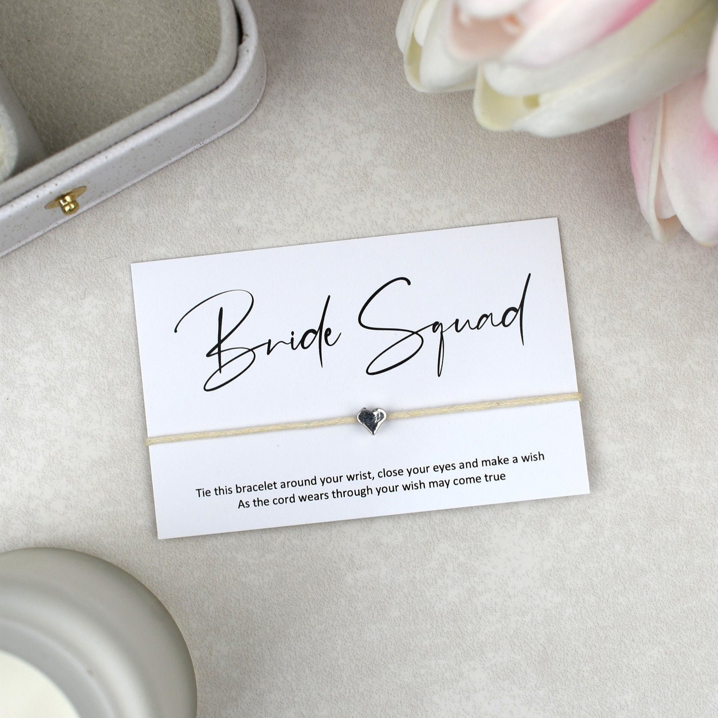 CLEARANCE - Bride Squad Wish Bracelet | Heart Charm