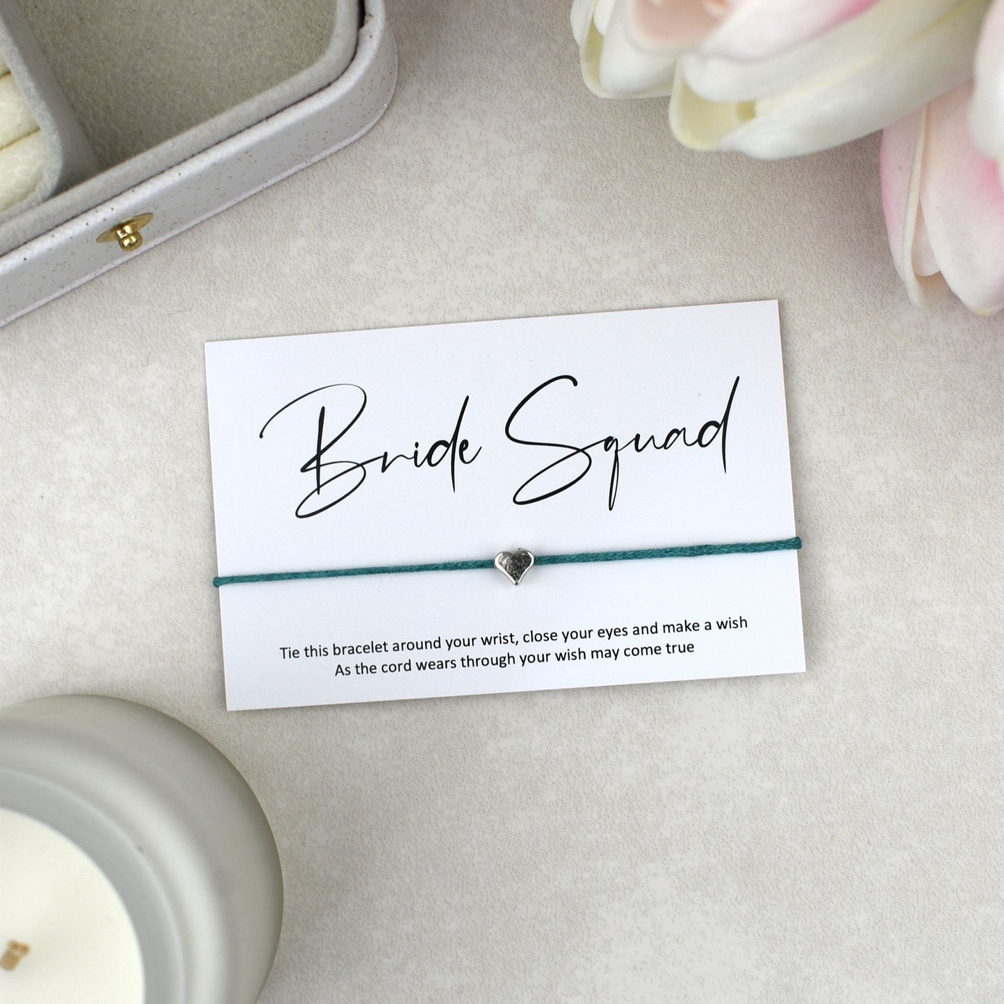 CLEARANCE - Bride Squad Wish Bracelet | Heart Charm