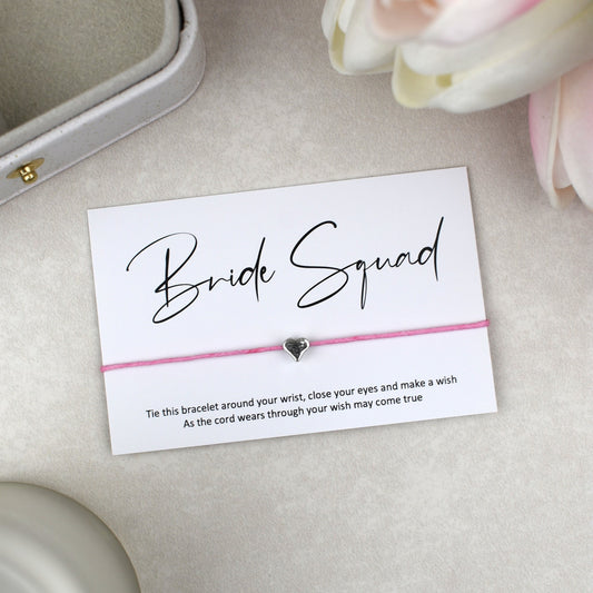 CLEARANCE - Bride Squad Wish Bracelet | Heart Charm