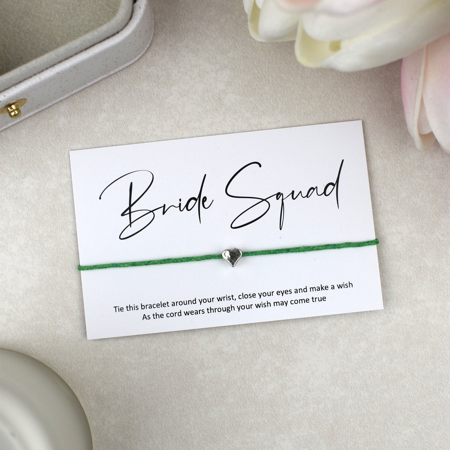 CLEARANCE - Bride Squad Wish Bracelet | Heart Charm