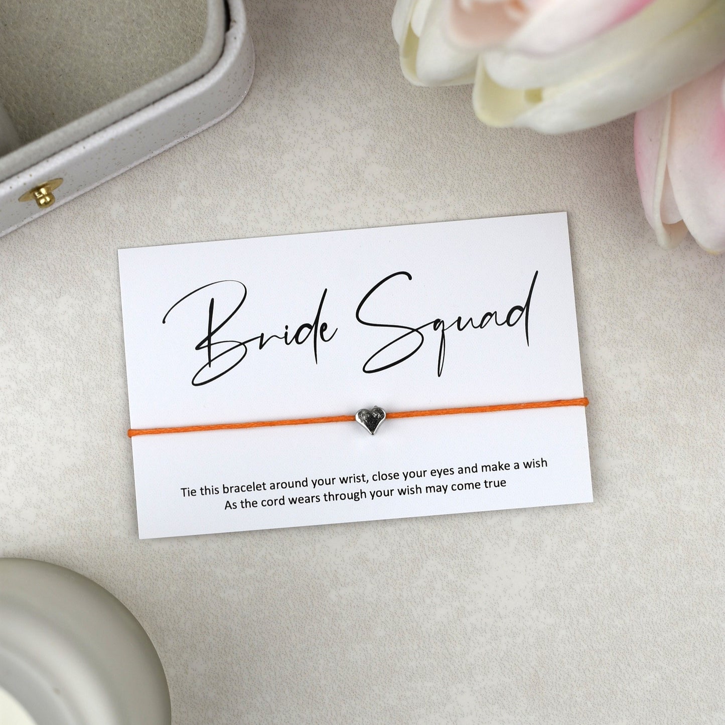 CLEARANCE - Bride Squad Wish Bracelet | Heart Charm