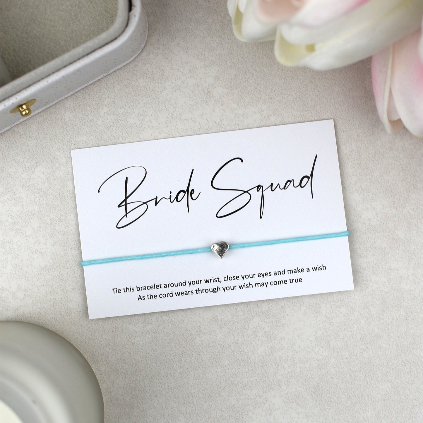 CLEARANCE - Bride Squad Wish Bracelet | Heart Charm