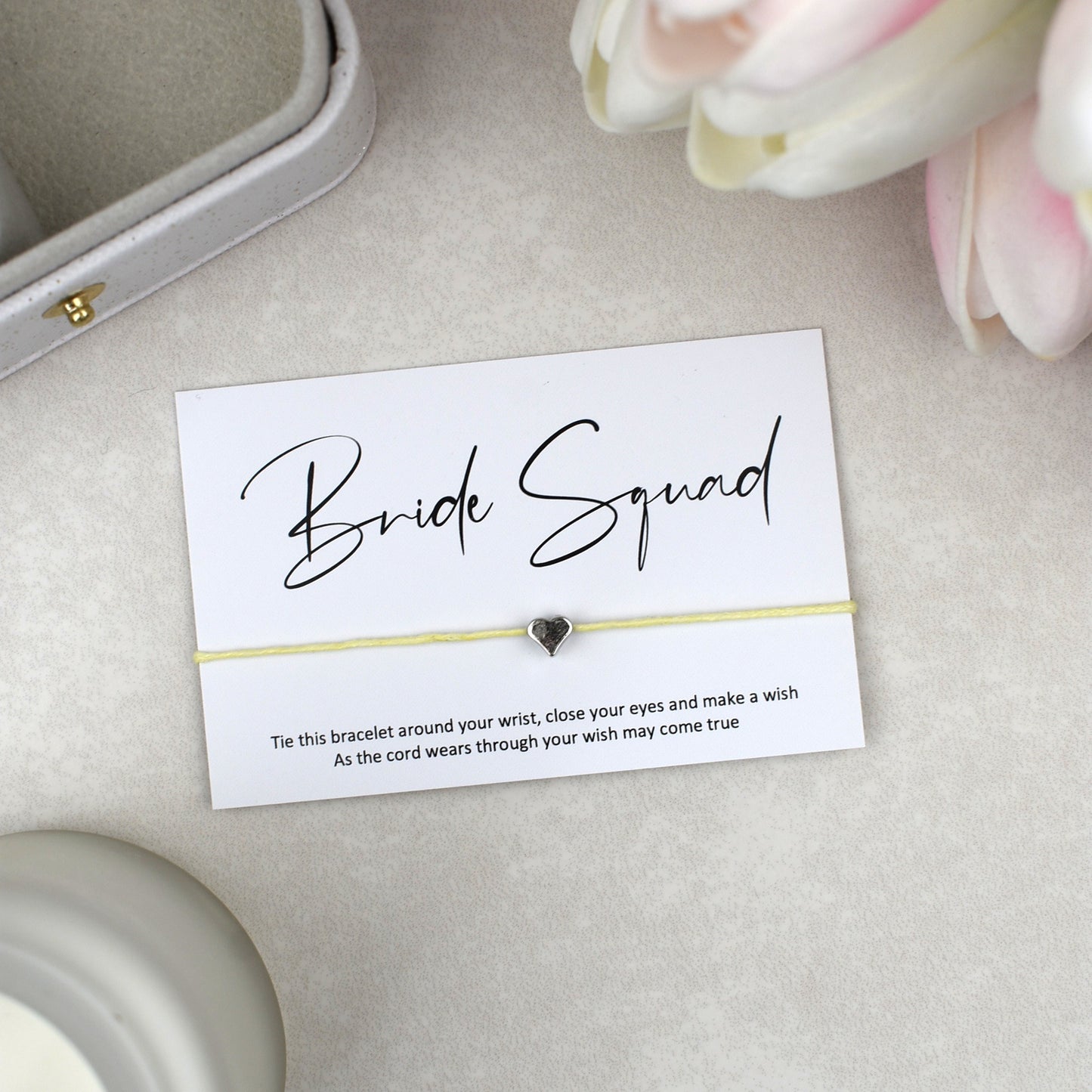 CLEARANCE - Bride Squad Wish Bracelet | Heart Charm