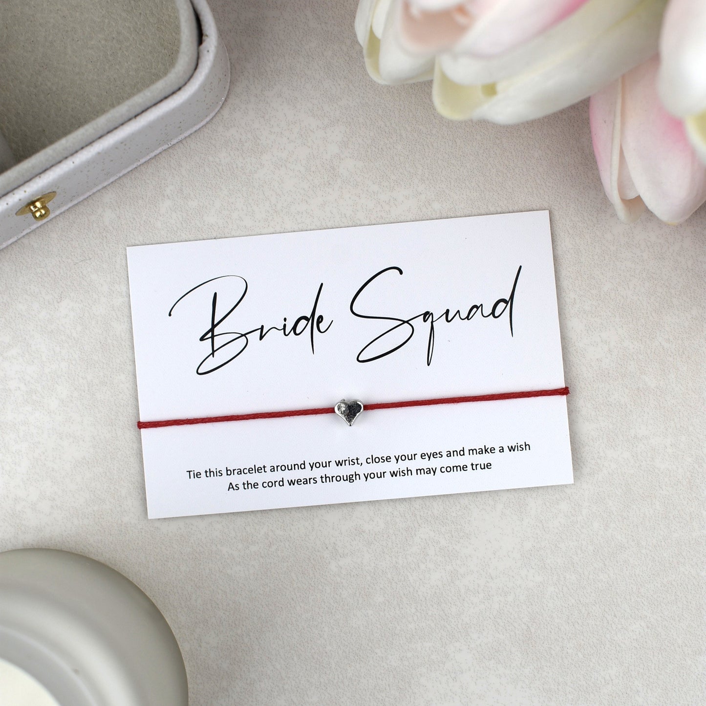 CLEARANCE - Bride Squad Wish Bracelet | Heart Charm