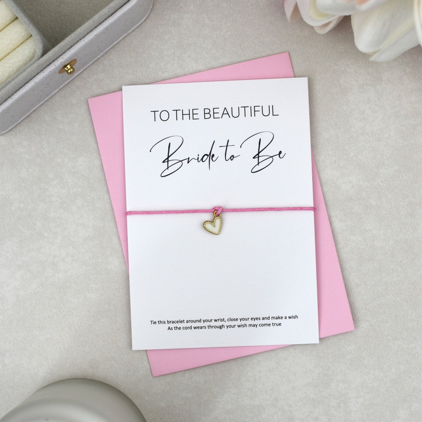 CLEARANCE - To The Beautiful Bride To Be Wish Bracelet | Heart Charm