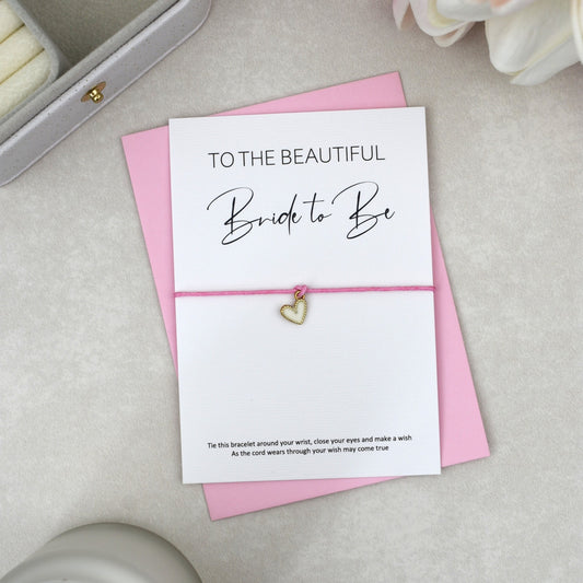 CLEARANCE - To The Beautiful Bride To Be Wish Bracelet | Heart Charm