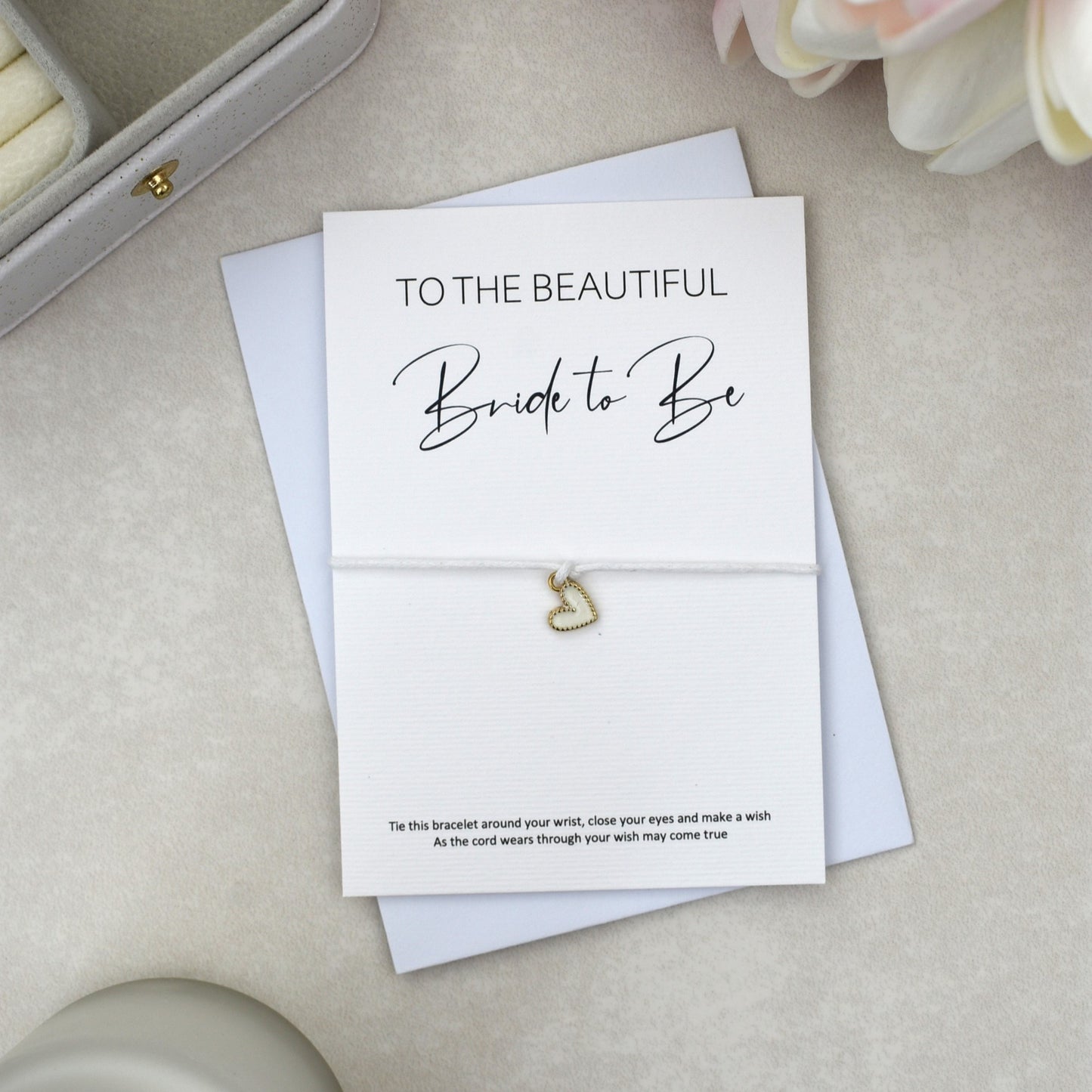 CLEARANCE - To The Beautiful Bride To Be Wish Bracelet | Heart Charm