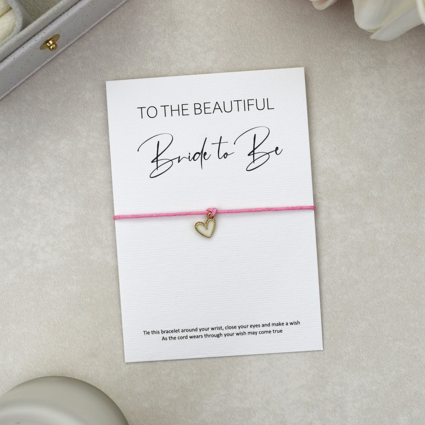CLEARANCE - To The Beautiful Bride To Be Wish Bracelet | Heart Charm
