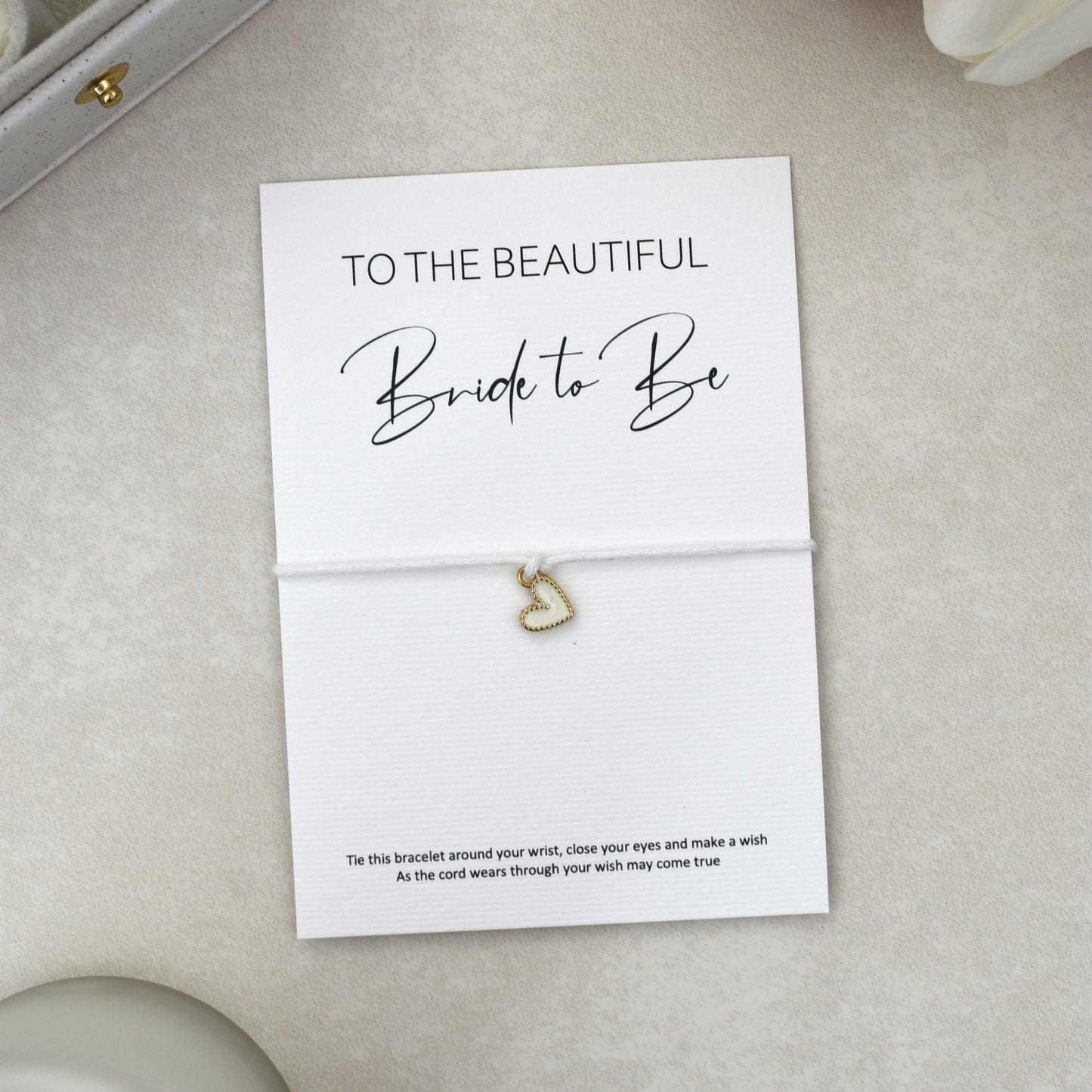 CLEARANCE - To The Beautiful Bride To Be Wish Bracelet | Heart Charm