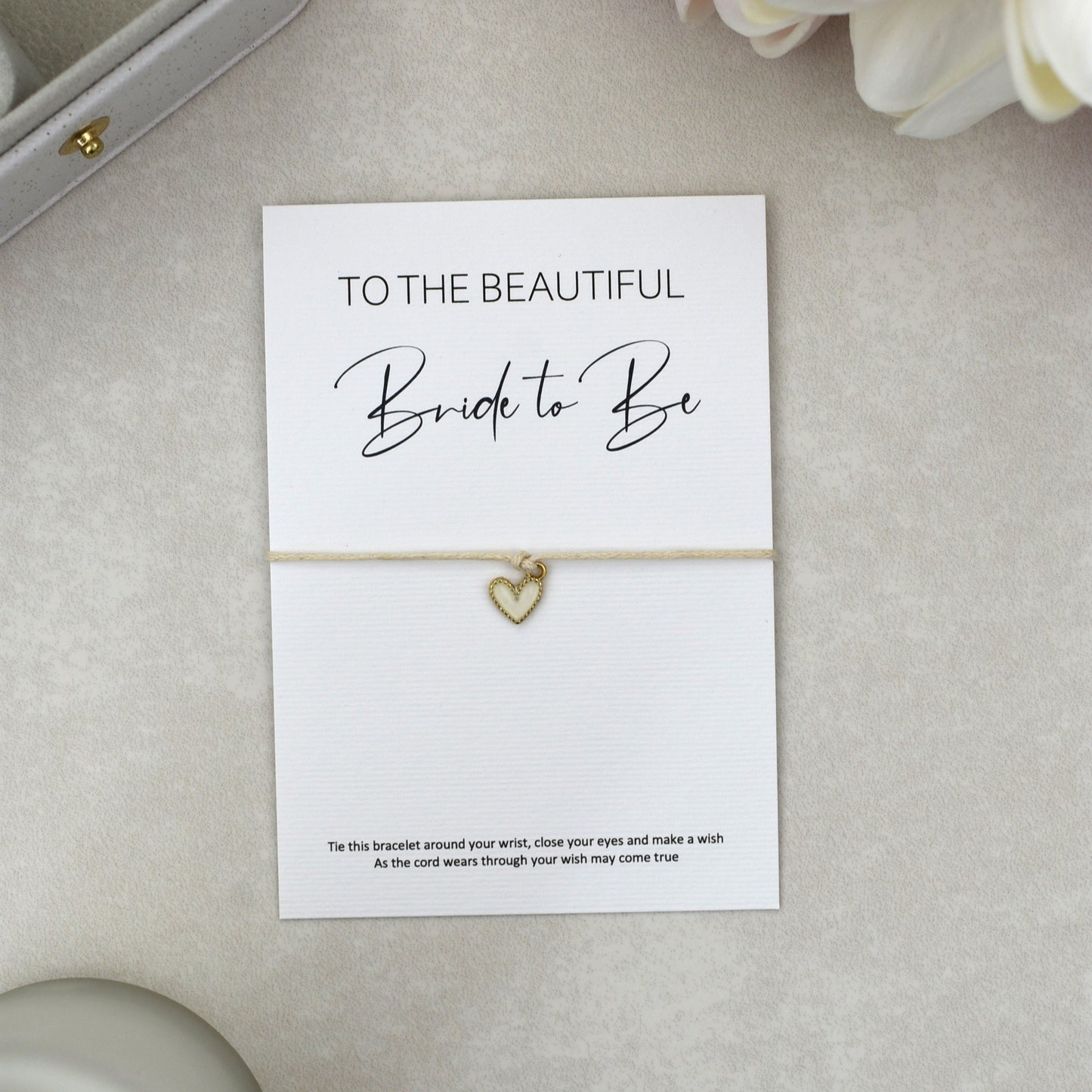 CLEARANCE - To The Beautiful Bride To Be Wish Bracelet | Heart Charm
