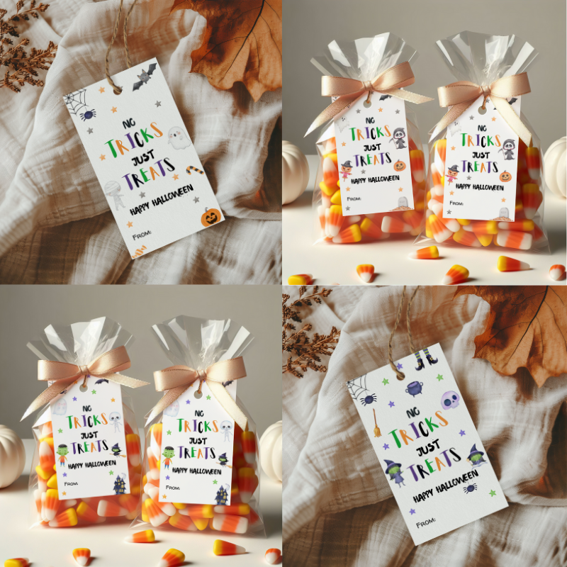 DIGITAL Halloween No Tricks Just Treats Gift Tag Bundle