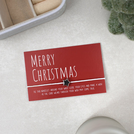 CLEARANCE - Merry Christmas Wish Bracelet (Red)