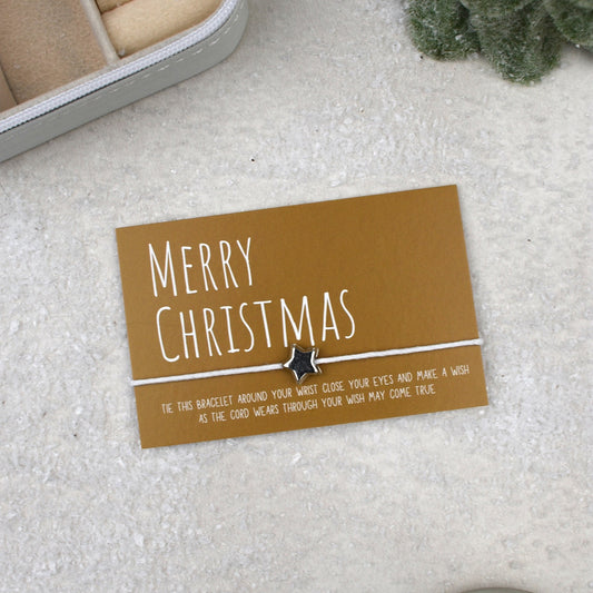 CLEARANCE - Merry Christmas Wish Bracelet - Gold