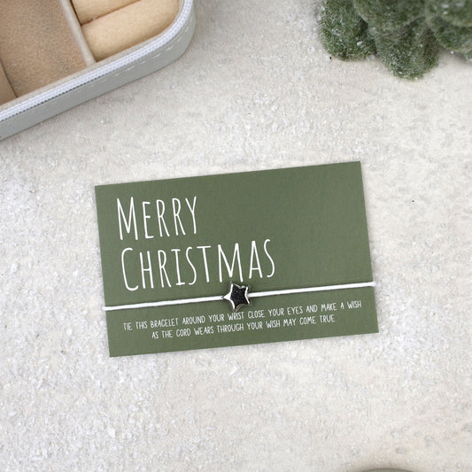 CLEARANCE - Merry Christmas Wish Bracelet (Green)