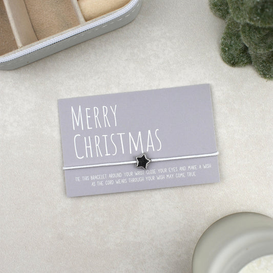 CLEARANCE - Merry Christmas Wish Bracelet (Silver)