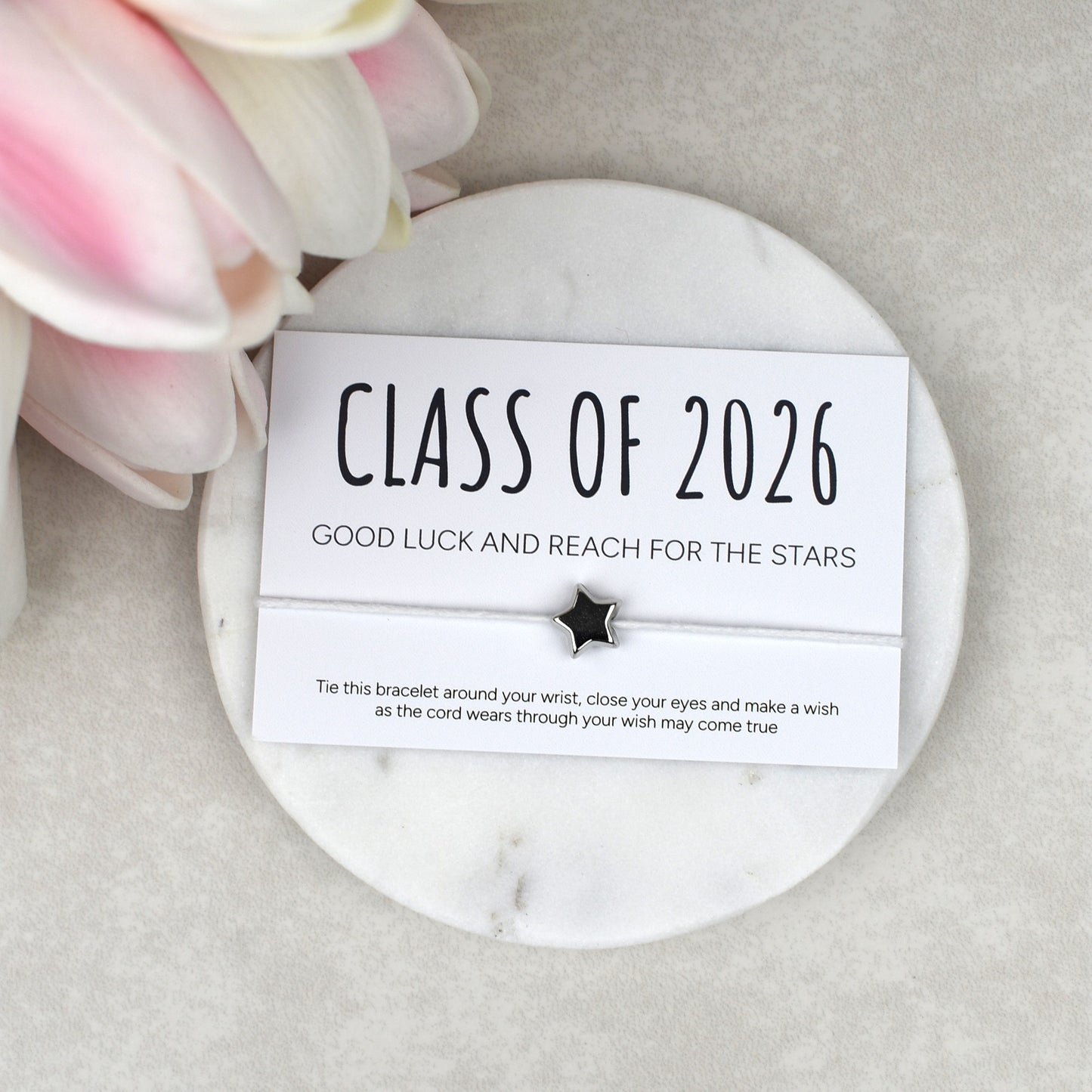 Class of 2026 - Good Luck And Reach For The Stars Wish Bracelet