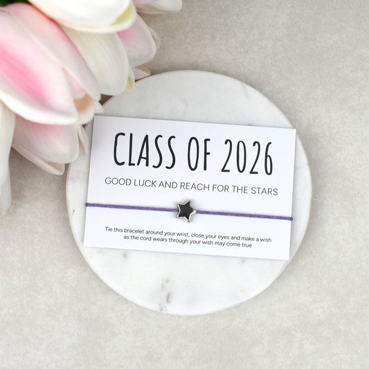 Class of 2026 - Good Luck And Reach For The Stars Wish Bracelet