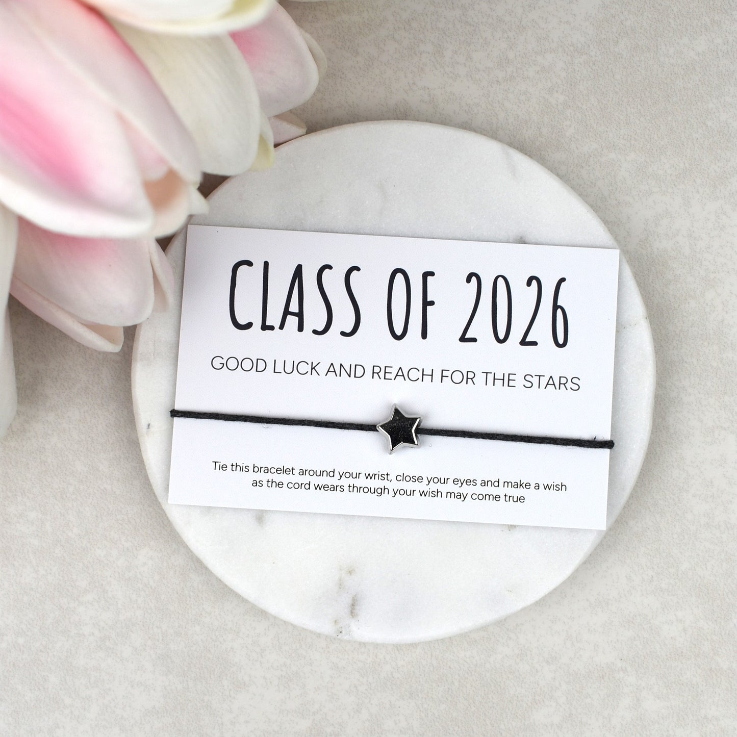 Class of 2026 - Good Luck And Reach For The Stars Wish Bracelet