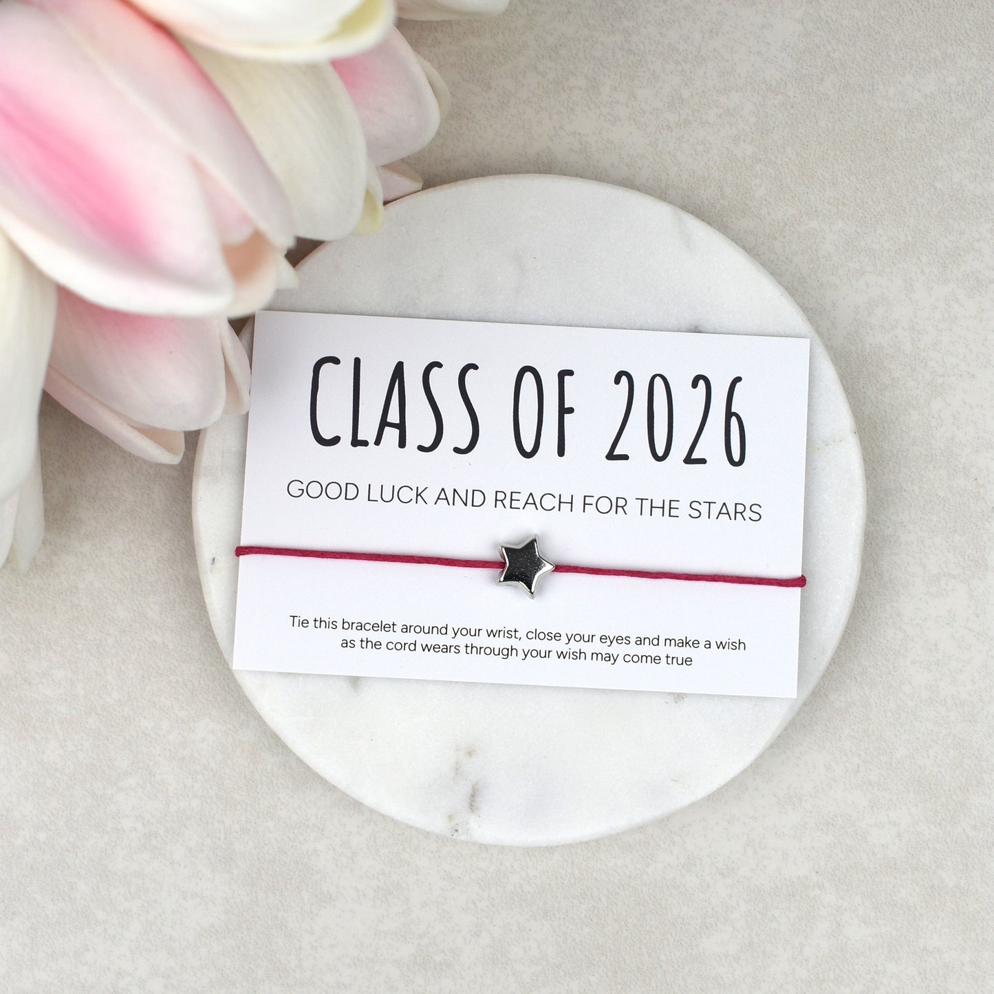 Class of 2026 - Good Luck And Reach For The Stars Wish Bracelet