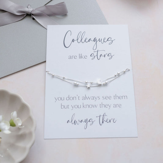 Colleagues Are Like Stars Bracelet - Star & Moon Charms