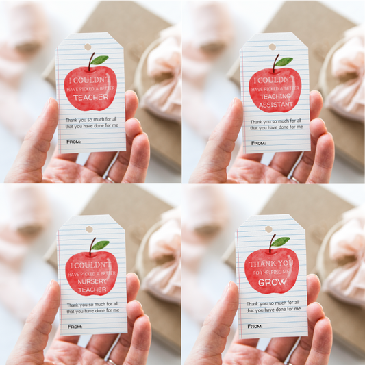 DIGITAL Teacher, Teaching Assistant, Nursery Teacher and Grow I Couldn't Have Picked A Better Gift Tag Bundle