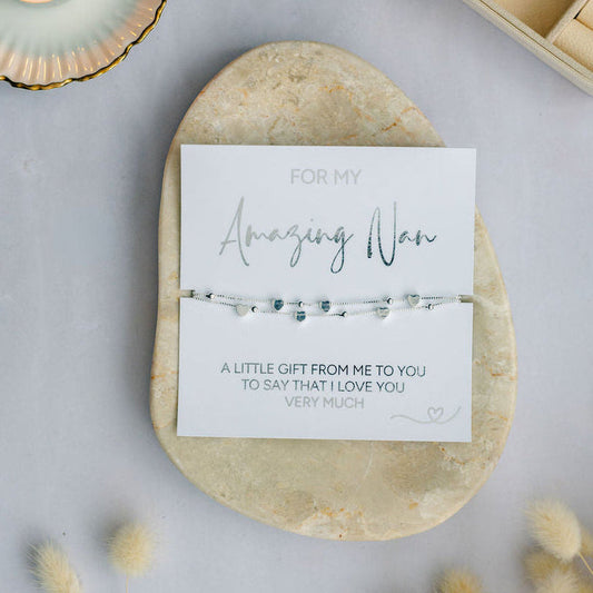 For My Amazing Nan silver heart bracelet, thoughtful gift for Nana, birthday or Christmas present, sentimental jewellery keepsake