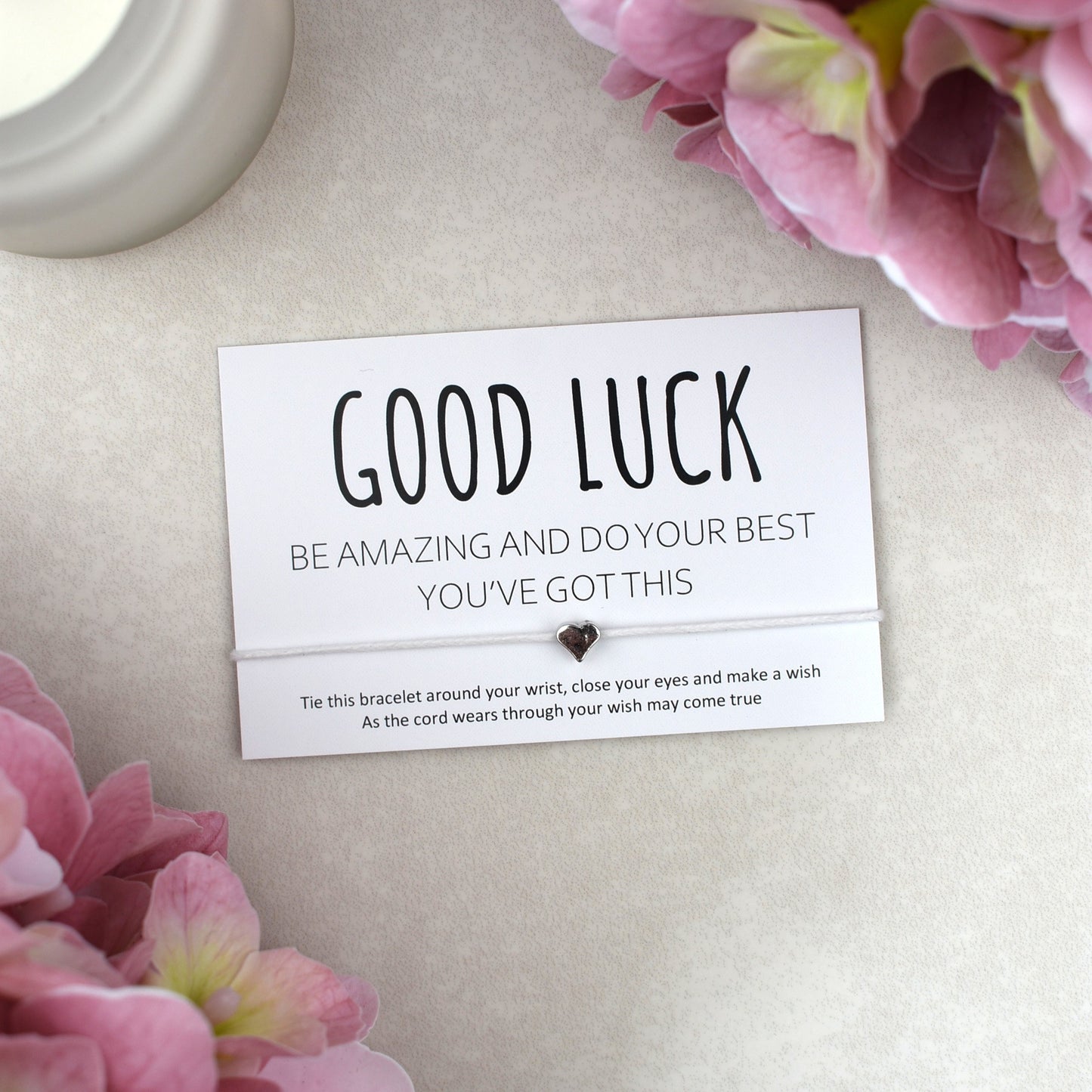 CLEARANCE - Good Luck Be Amazing Do Your Best You've Got This Wish Bracelet | Heart Charm