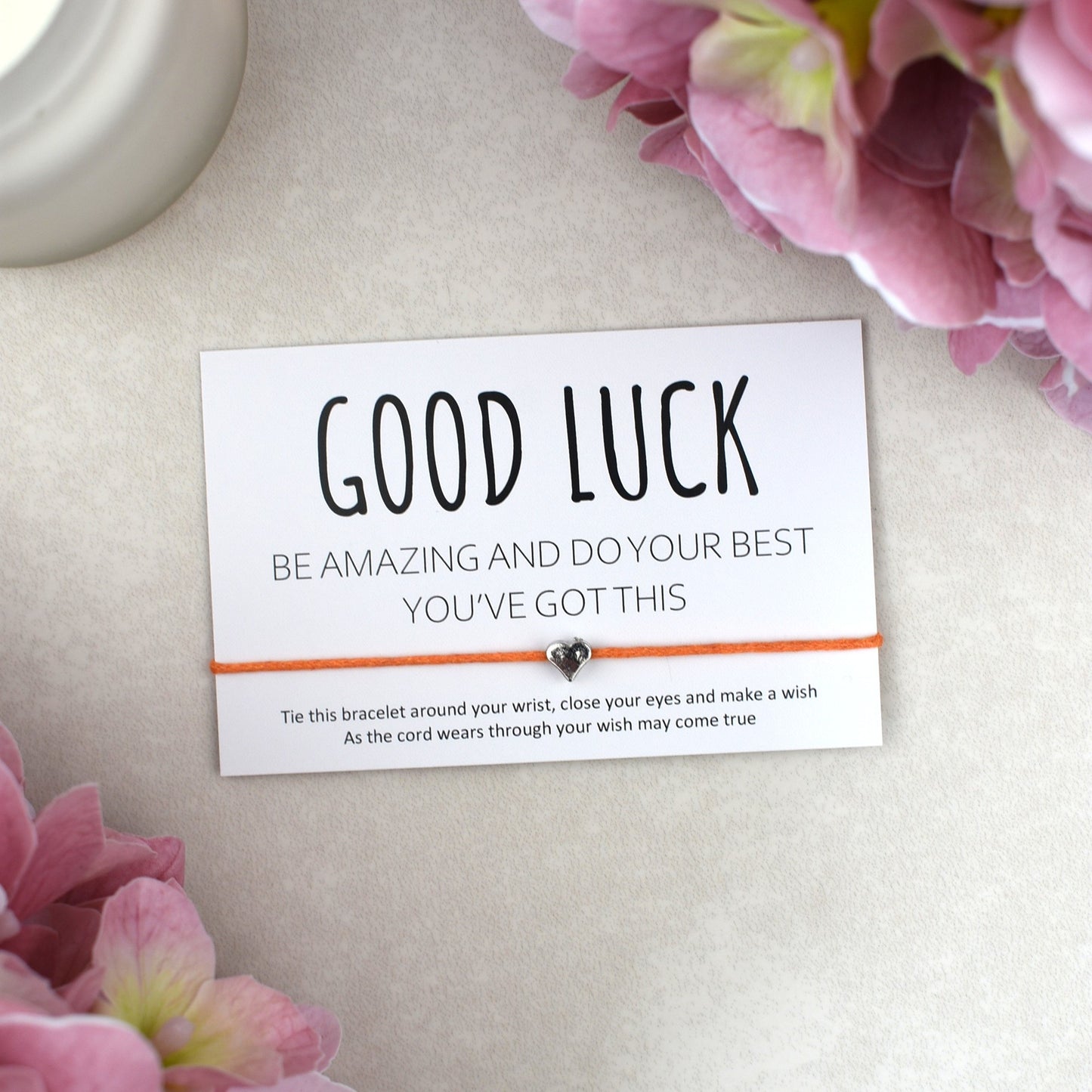 CLEARANCE - Good Luck Be Amazing Do Your Best You've Got This Wish Bracelet | Heart Charm