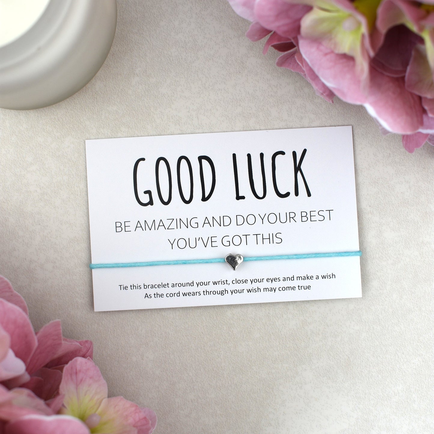 CLEARANCE - Good Luck Be Amazing Do Your Best You've Got This Wish Bracelet | Heart Charm