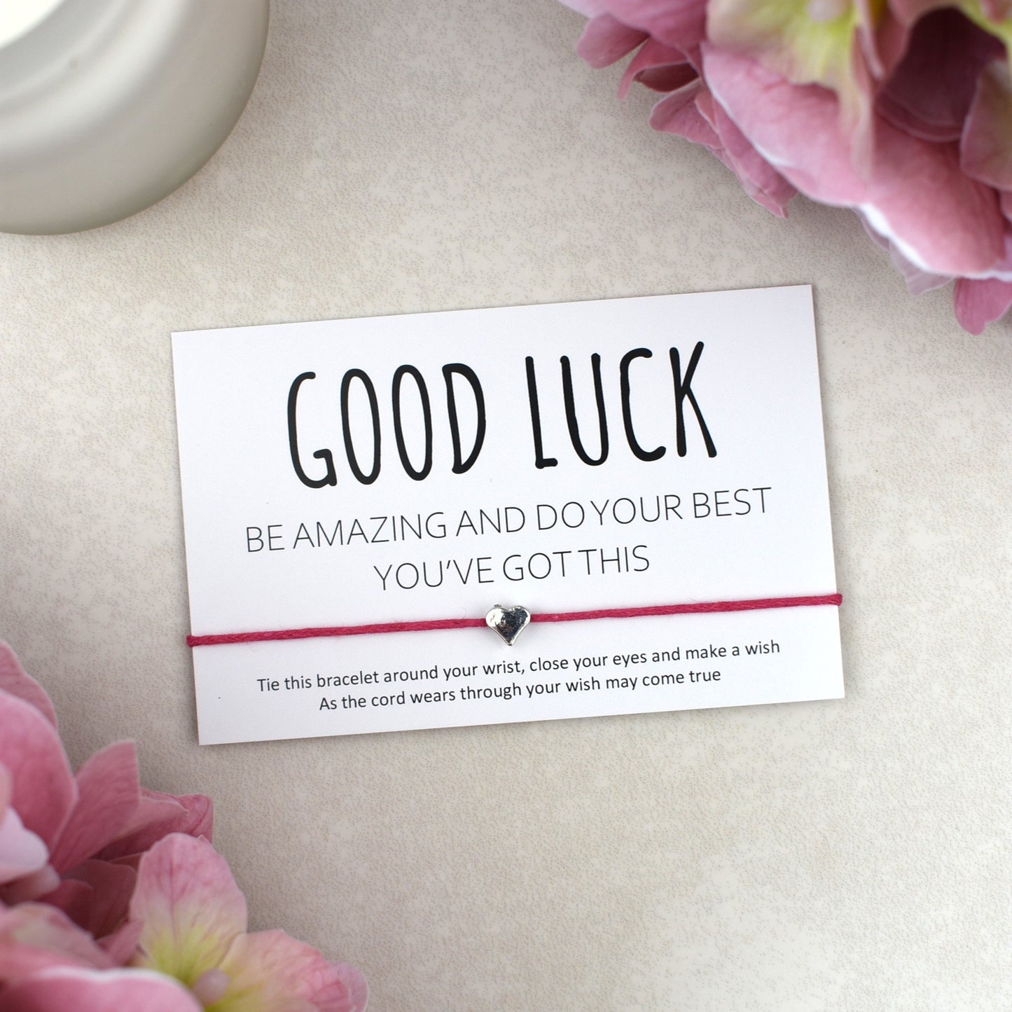 CLEARANCE - Good Luck Be Amazing Do Your Best You've Got This Wish Bracelet | Heart Charm