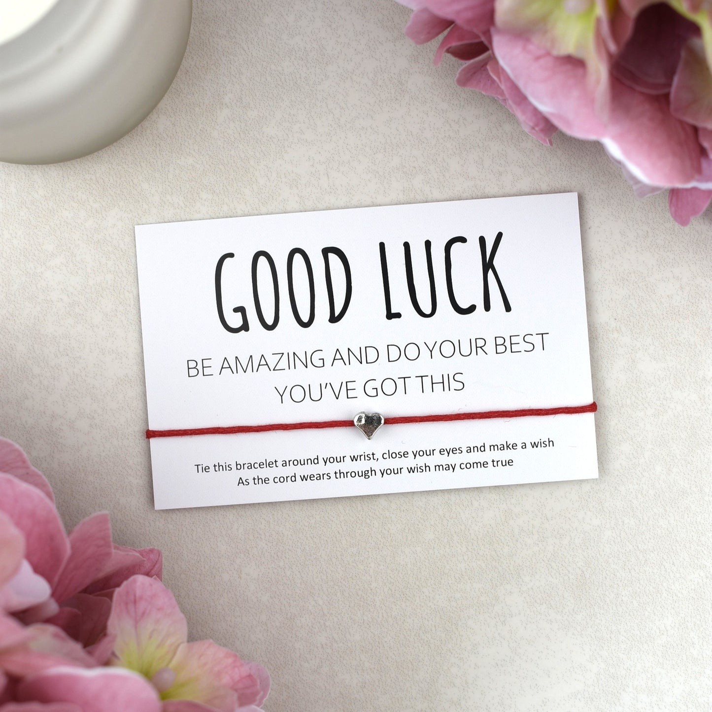 CLEARANCE - Good Luck Be Amazing Do Your Best You've Got This Wish Bracelet | Heart Charm