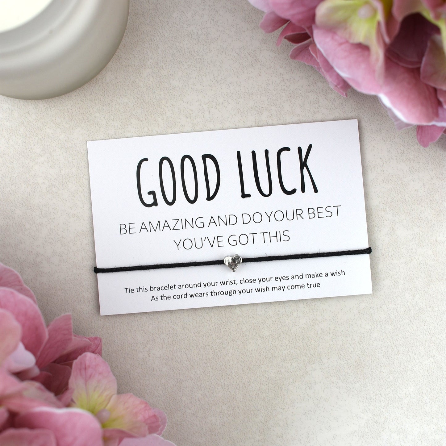 CLEARANCE - Good Luck Be Amazing Do Your Best You've Got This Wish Bracelet | Heart Charm